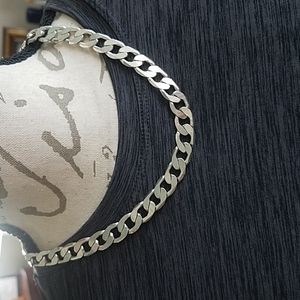 20" 925 silver Cuban flat-link chain